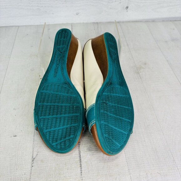 Hush Puppies CANDID Multicolored Leather Slip On Low Wedge Heel Shoes Sz 7.5 W - Picture 10 of 16